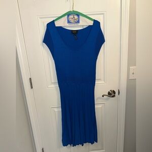 Laundry knit dress marine blue cap sleeve